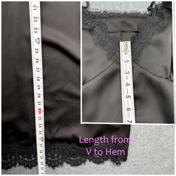 Dazy Black Slip Dress Midi Satin Lace Y2K Whimsigoth Romantic Fairy Grunge Sz XL - Picture 10 of 10